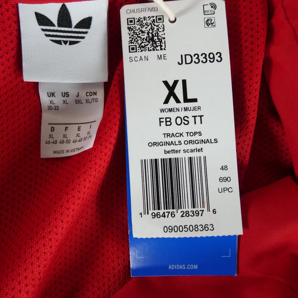 Adidas Women’s Originals FB OS Track Top Better Scarlet JD3393 Size XL - Picture 6 of 10